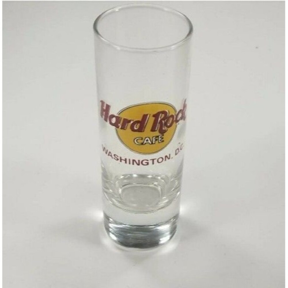 Hard Rock Cafe Tall Shot Glass Washington D.C. Bar Souvenir 4" Double Shooter